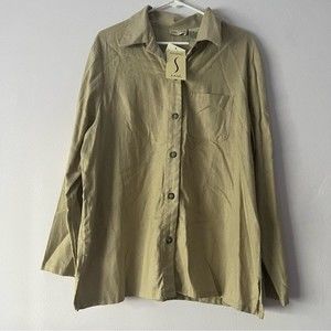 🪴 NWT Vintage Studio Ease Lagenlook Button Down Blouse Size 16
